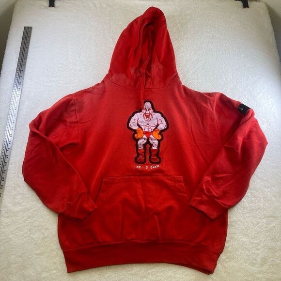 Nintendo Mike Tyson’s Punch-Out Medium Red Hoodie Soda Popinski Vodka Drunkenski - Picture 1 of 15